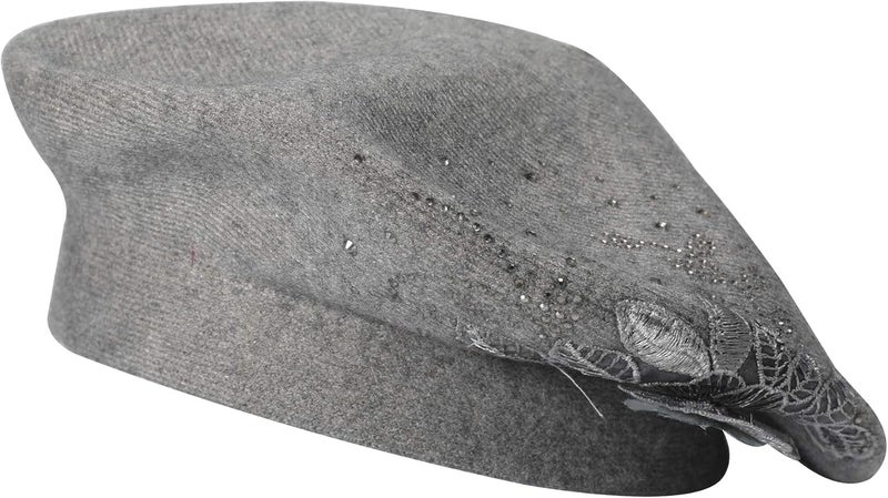 ZLYC Womens French Beret hat, Reversible Solid Color Mosaic Warm Beret Cap for Girls - Image 1